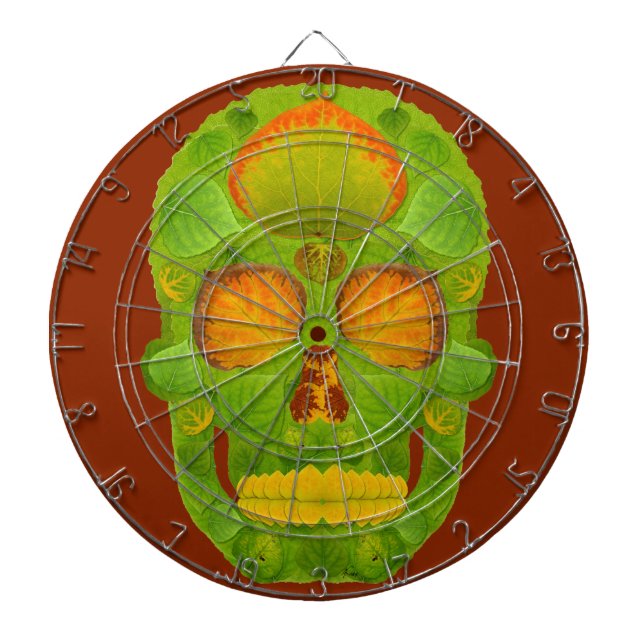 Aspen Leaf Skull 10 Dartboard (Front)