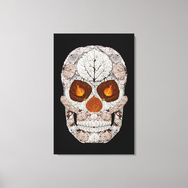 Aspen Leaf Skull 11 Canvas Print (Front)