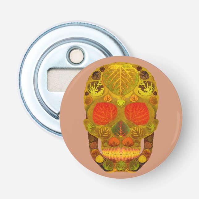 Aspen Leaf Skull 12 Bottle Opener (Front)