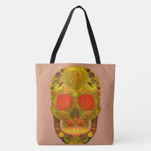 Aspen Leaf Skull 12 Tote Bag