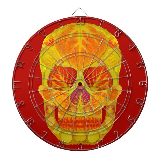Aspen Leaf Skull 13 Dartboard (Front)