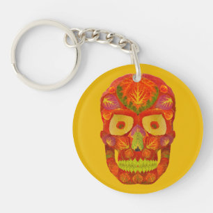 Aspen Leaf Skull 16 Keychain