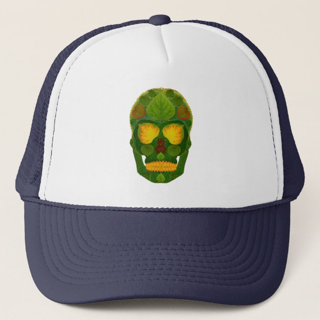 Aspen Leaf Skull 9 Trucker Hat (Front)