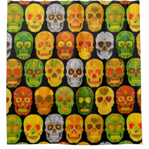 Aspen Leaf Skulls seamless pattern 2018