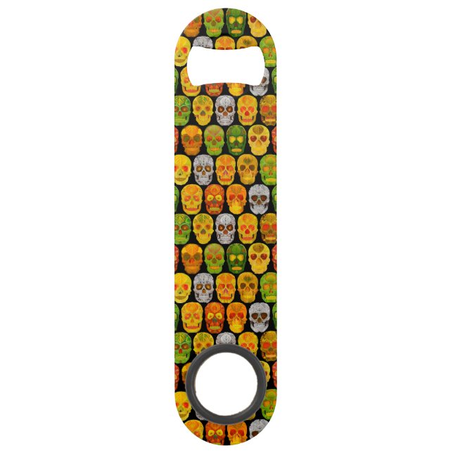 Aspen Leaf Skulls seamless pattern 2018 Bar Key (Front)