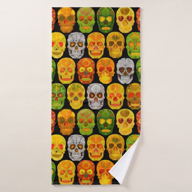 Aspen Leaf Skulls seamless pattern 2018 Bath Towel Set (Bath Towel)