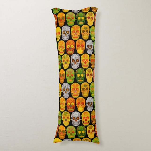 Aspen Leaf Skulls seamless pattern 2018 Body Pillow (Front Vertical)