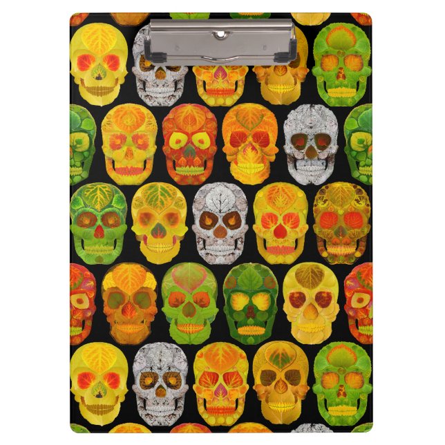 Aspen Leaf Skulls seamless pattern 2018 Clipboard (Front)