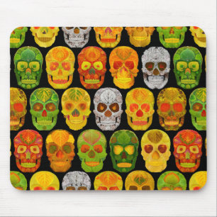 Aspen Leaf Skulls seamless pattern 2018 Mouse Pad