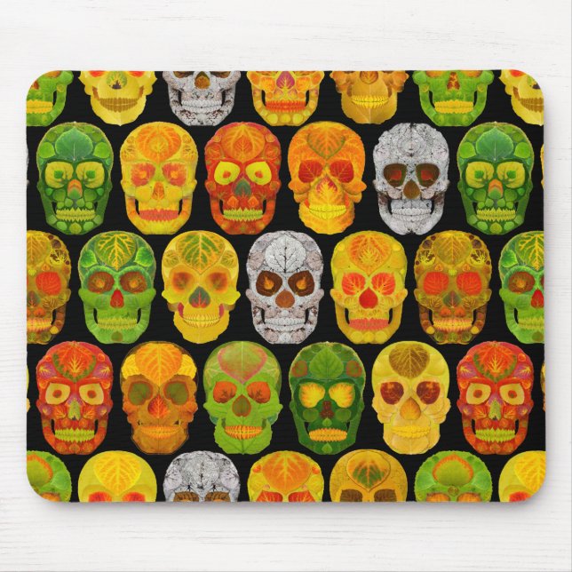 Aspen Leaf Skulls seamless pattern 2018 Mouse Pad (Front)