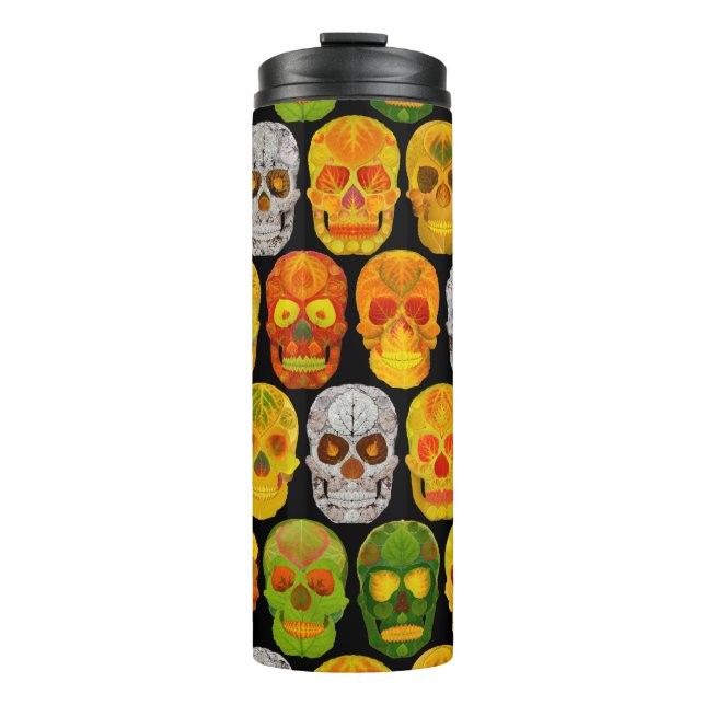 Aspen Leaf Skulls seamless pattern 2018 Thermal Tumbler (Front)