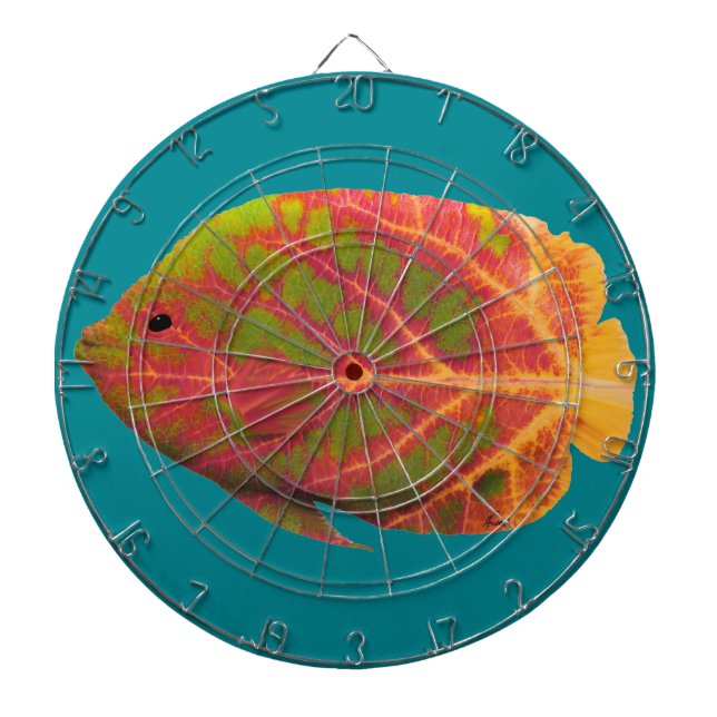 Aspen Leaf Tropical Fish 1 Dartboard (Front)