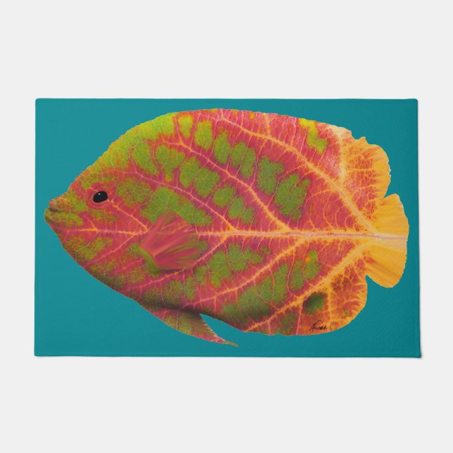 Aspen Leaf Tropical Fish 1 Doormat (Front)