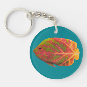 Aspen Leaf Tropical Fish 1 Keychain