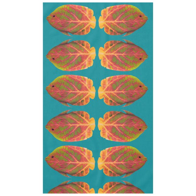 Aspen Leaf Tropical Fish 1 Tablecloth (Front)