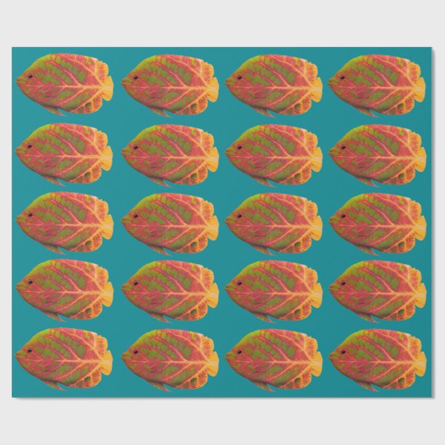Aspen Leaf Tropical Fish 1 Wrapping Paper (Flat)