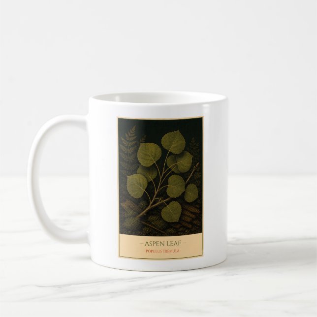 Aspen Leaf – Vintage Botanical Mug (Left)