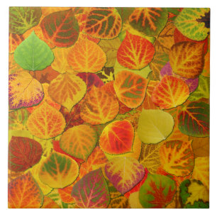 Aspen Leaves Collage Solid Medley 1 Tile