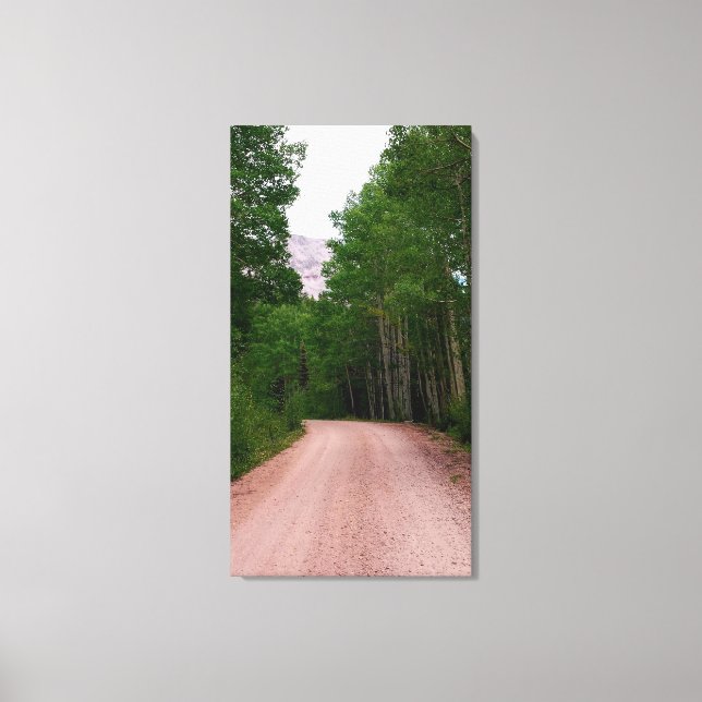Aspen Lined Road Canvas Print (Front)