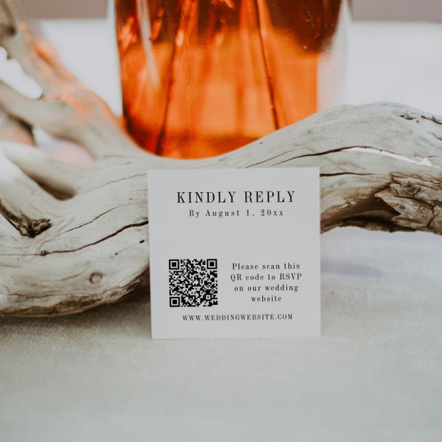 ASPEN Modern Minimalist QR Code RSVP Square Card (Creator Uploaded)