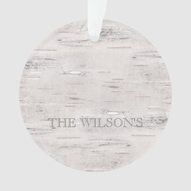  Aspen Natural Birch Tree NAME PLACE YEAR Outdoors Ornament (Front)
