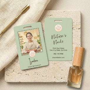 Aspen Sage Green Photo Logo Nail Specialist Badge