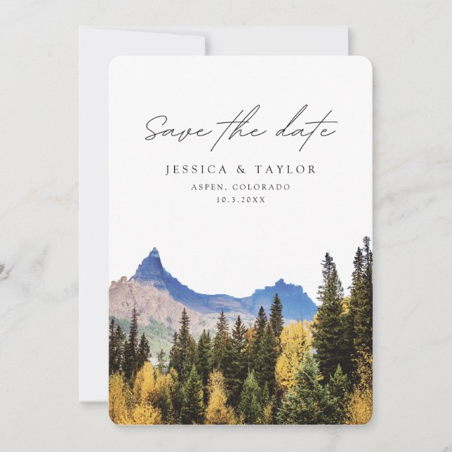 Aspen Save the Date Colorado Wedding Invitation (Front)