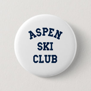 Aspen Ski Club Colorado Ski Mountain Travel Skier  2 Inch Round Button