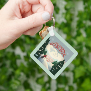 Aspen Skier   Colorado Keychain