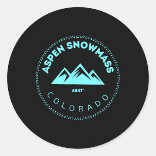 Aspen Snowm Colorado Mountain Town - Elevated Co S Classic Round Sticker