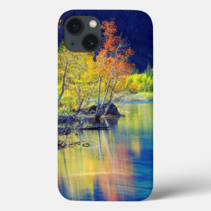Aspen tree in autumn reflecting in Grant Lake iPhone 13 Case