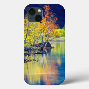 Aspen tree in autumn reflecting in Grant Lake iPhone 13 Case