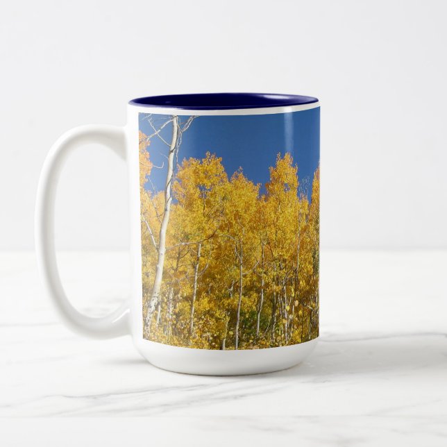 Aspen Trees, Colorado Two-Tone Coffee Mug (Left)