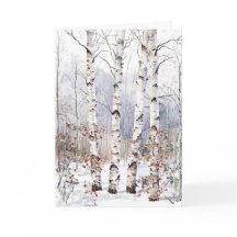 Aspen Trees en hiver Carte blanche de Noël