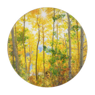 Aspen Trees In Fall   Sierra Nevada Mountains, CA Cutting Board