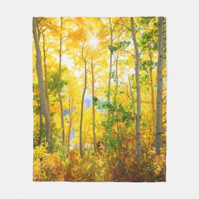 Aspen Trees In Fall | Sierra Nevada Mountains, CA Fleece Blanket (Front)