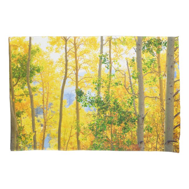 Aspen Trees In Fall | Sierra Nevada Mountains, CA Pillowcase (Front-Left)
