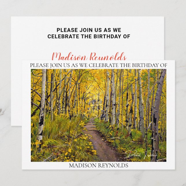 Aspen Trees in the Forest Birthday (Front/Back)