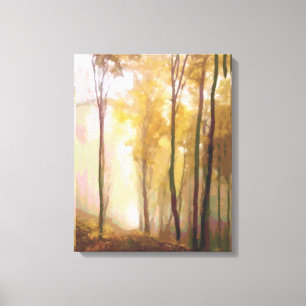 Aspen Trees in the Morning Mist Canvas Print