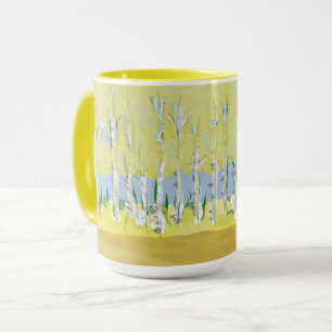 ASPEN Trees peint à la main dans une tasse de café