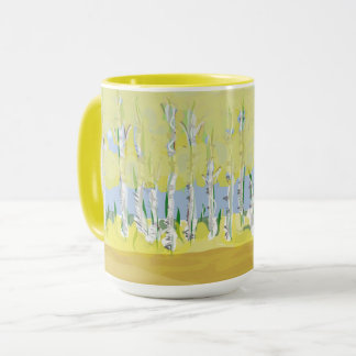 ASPEN Trees peint à la main dans une tasse de café
