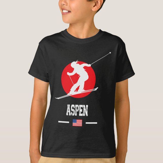 Aspen Usa Ski Resort Rocky Mountains American Skii T-Shirt (Front)