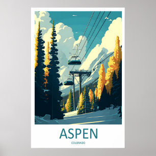Aspen Vintage Travel Poster Ski National Park