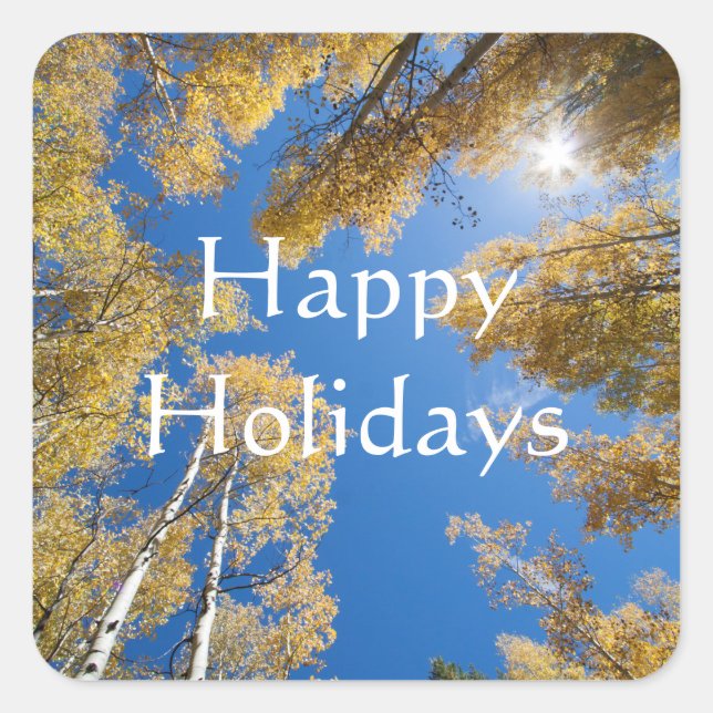 Aspen's all around, Happy Holidays Square Sticker (Front)