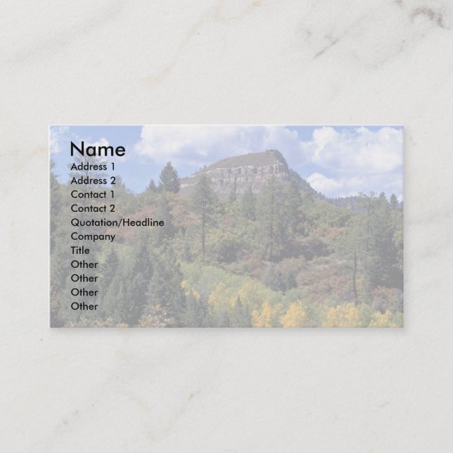 Aspens, Colorado Rockies Business Card (Front)
