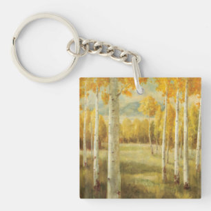 Aspens in Autumn Keychain