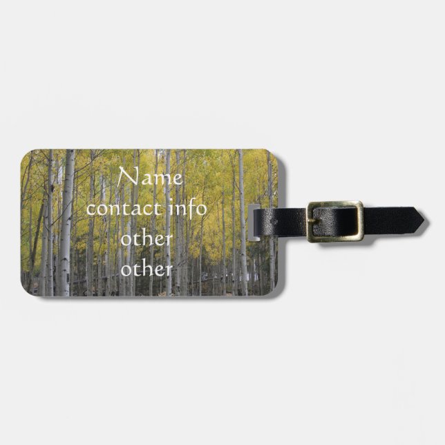 Aspen's yellow glow luggage tag (Front Horizontal)