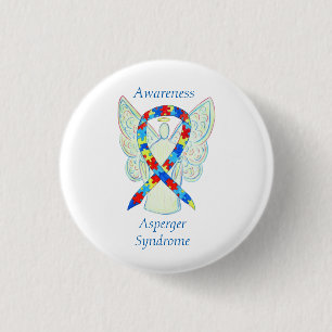 Asperger Syndrome Angel Puzzle Ribbon Pins