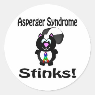 Asperger Syndrome Stinks Skunk Awareness Design Classic Round Sticker