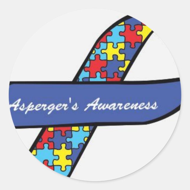 Asperger's Awareness Ribbon Classic Round Sticker (Front)